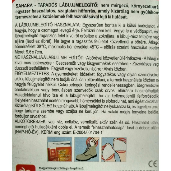 Tapadós lábujjmelegítő